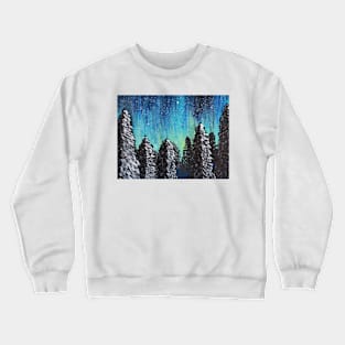 Northern Lights Pine Trees Crewneck Sweatshirt